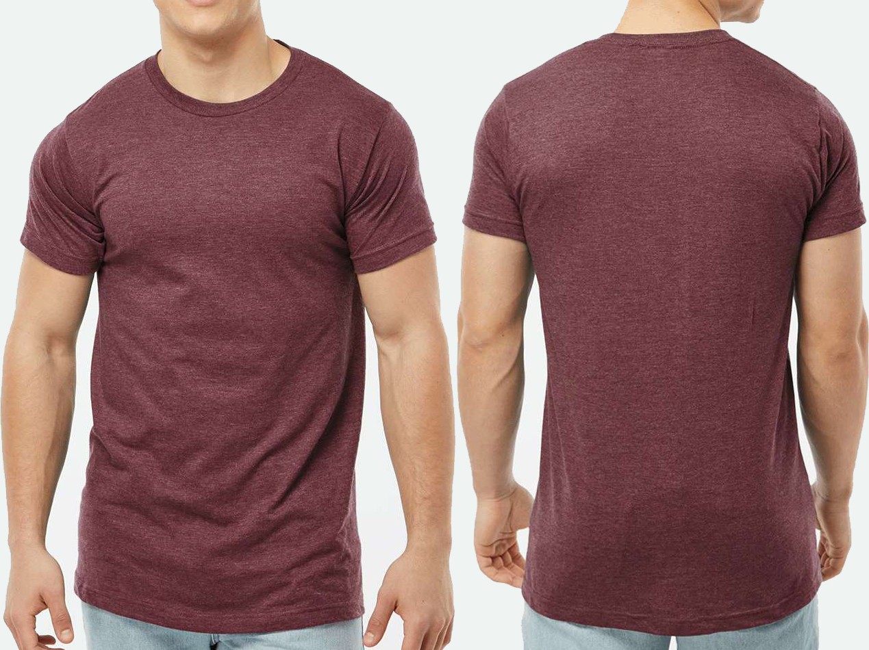 Mens Heathered Tee Soft Blended Fine Jersey Reactive Dyed T-Shirt XS-5XL NEW! gallery