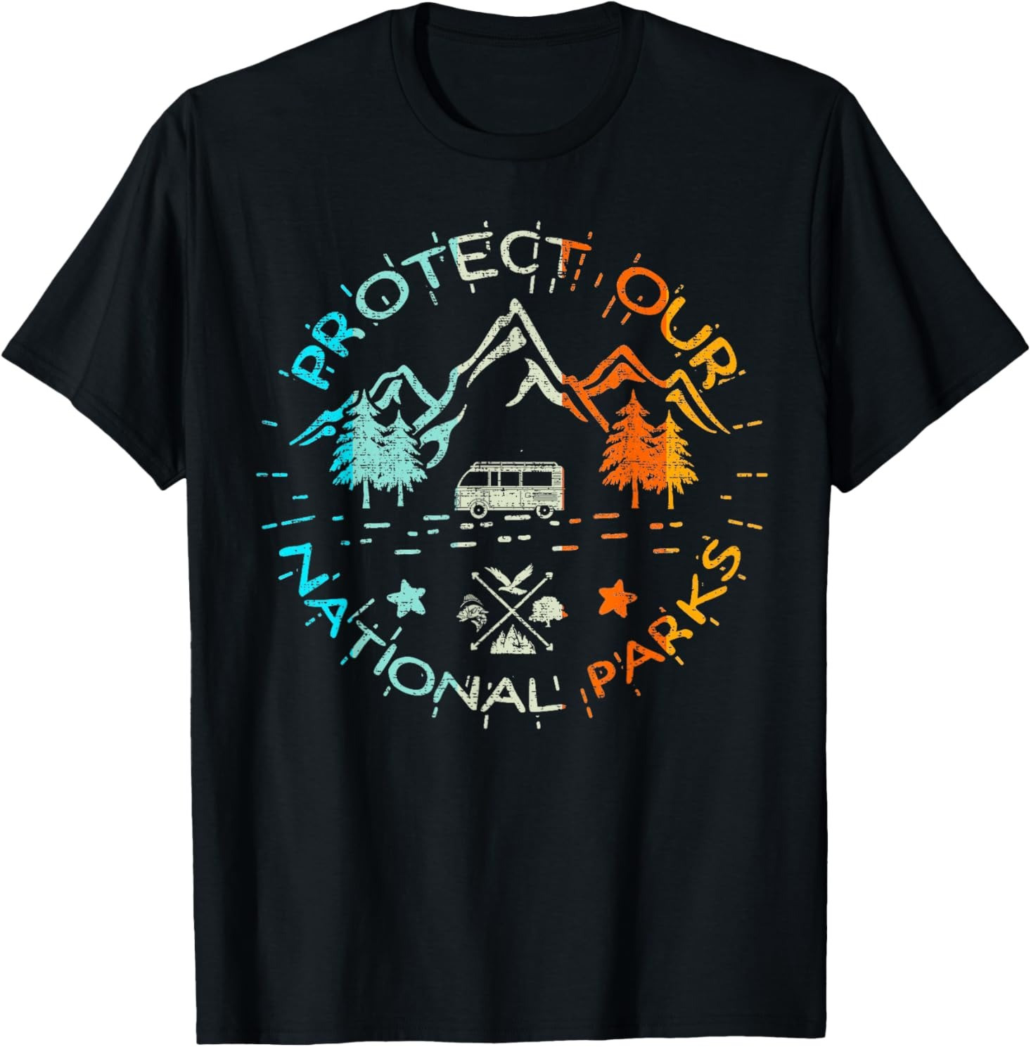 2026/Protect Our US 59 National Parks Preserve Camping Hiking Tee Casua T-Shirt