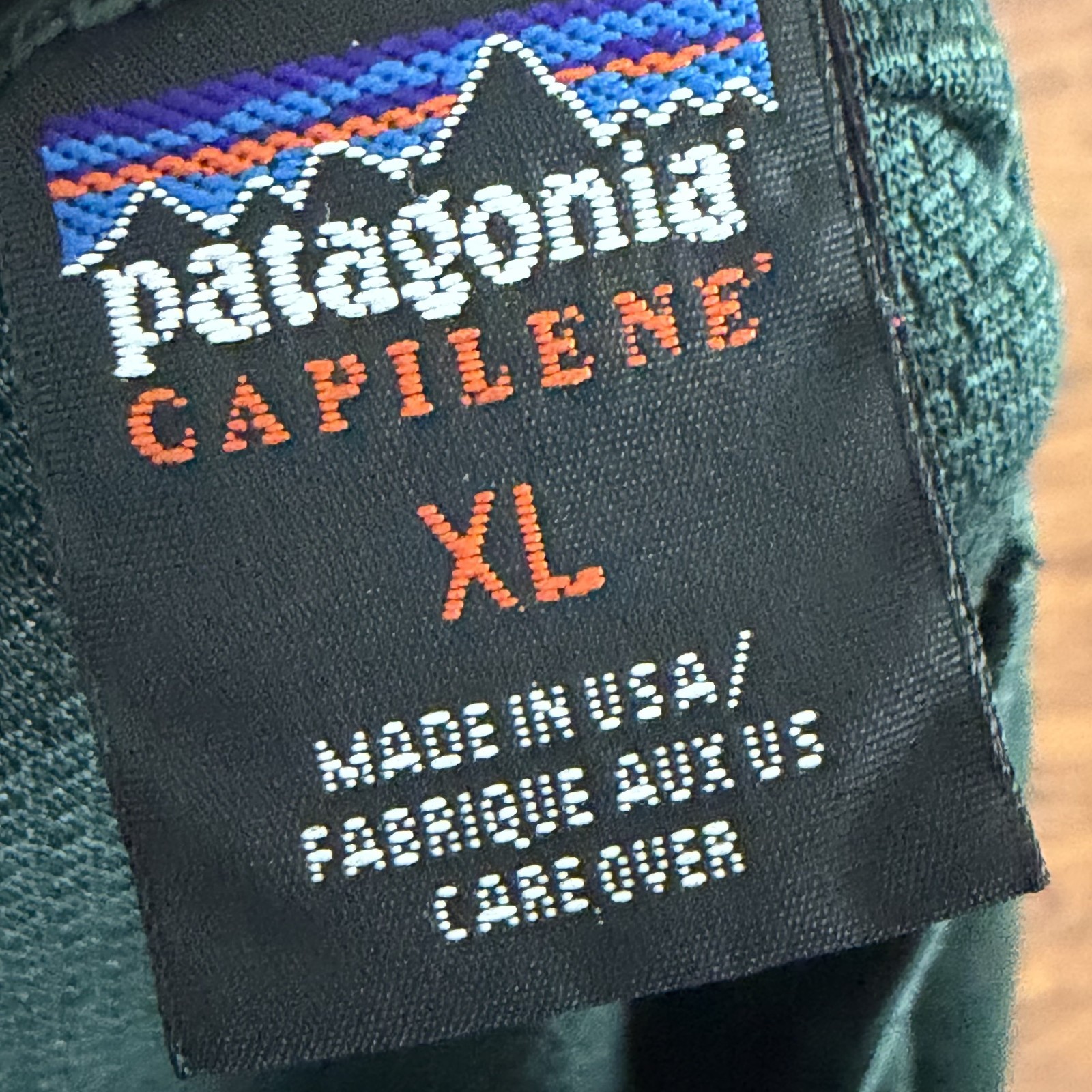 VINTAGE Patagonia Shrit Men XL Green Capilene Long Sleeve Breathable Made in USA gallery