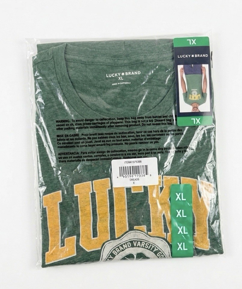 Lucky Brand New Mens T Shirt XL Green Graphic Tee NWT gallery