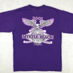 vintage 2001 MYRTLE BEACH BIKER RALLY EAGLE ROSE T-Shirt MEDIUM motorcycle 90s