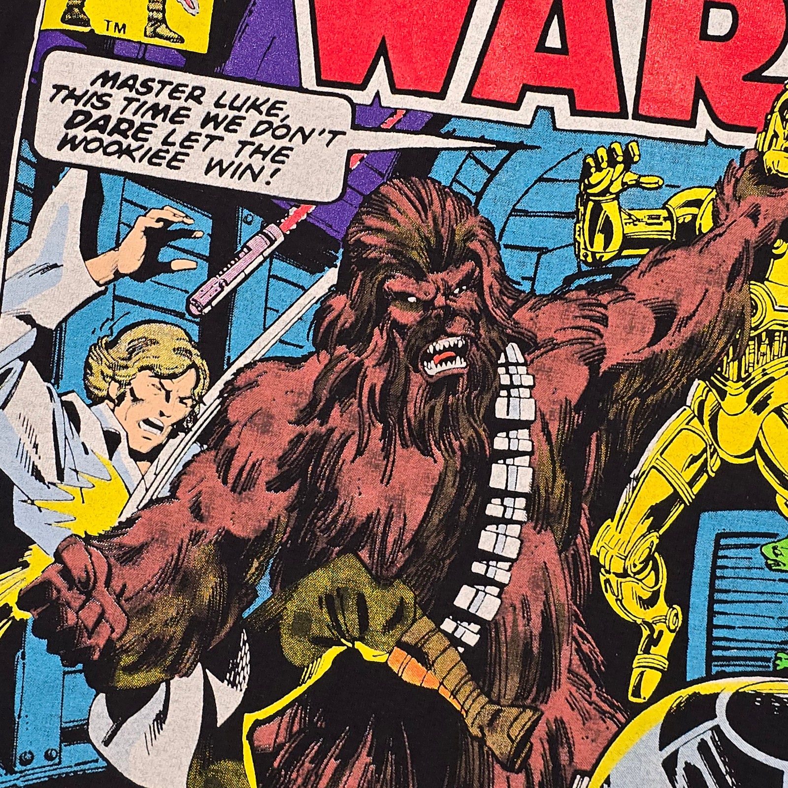Star Wars Comic Book Shirt Mens 2XL XXL Black Chewbacca Luke C3P0 R2D2 NWT gallery