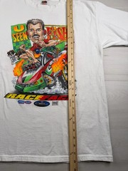 Vtg NHRA Shirt U Seen Fish John Force Caricature Drag Racing Cartoon 90s Mens XL
