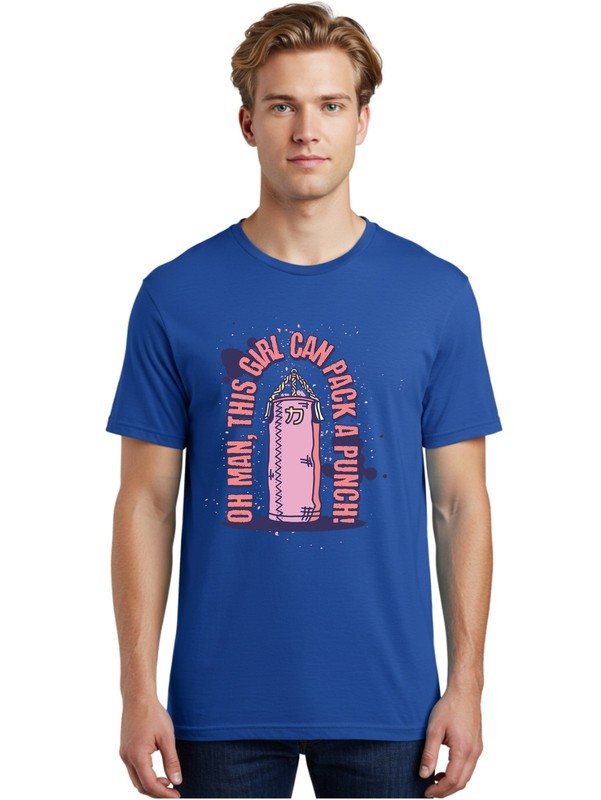 Girl-Can-Pack-A-Punch Mens Graphic Tee,100% Cotton,Casual Summer Wear