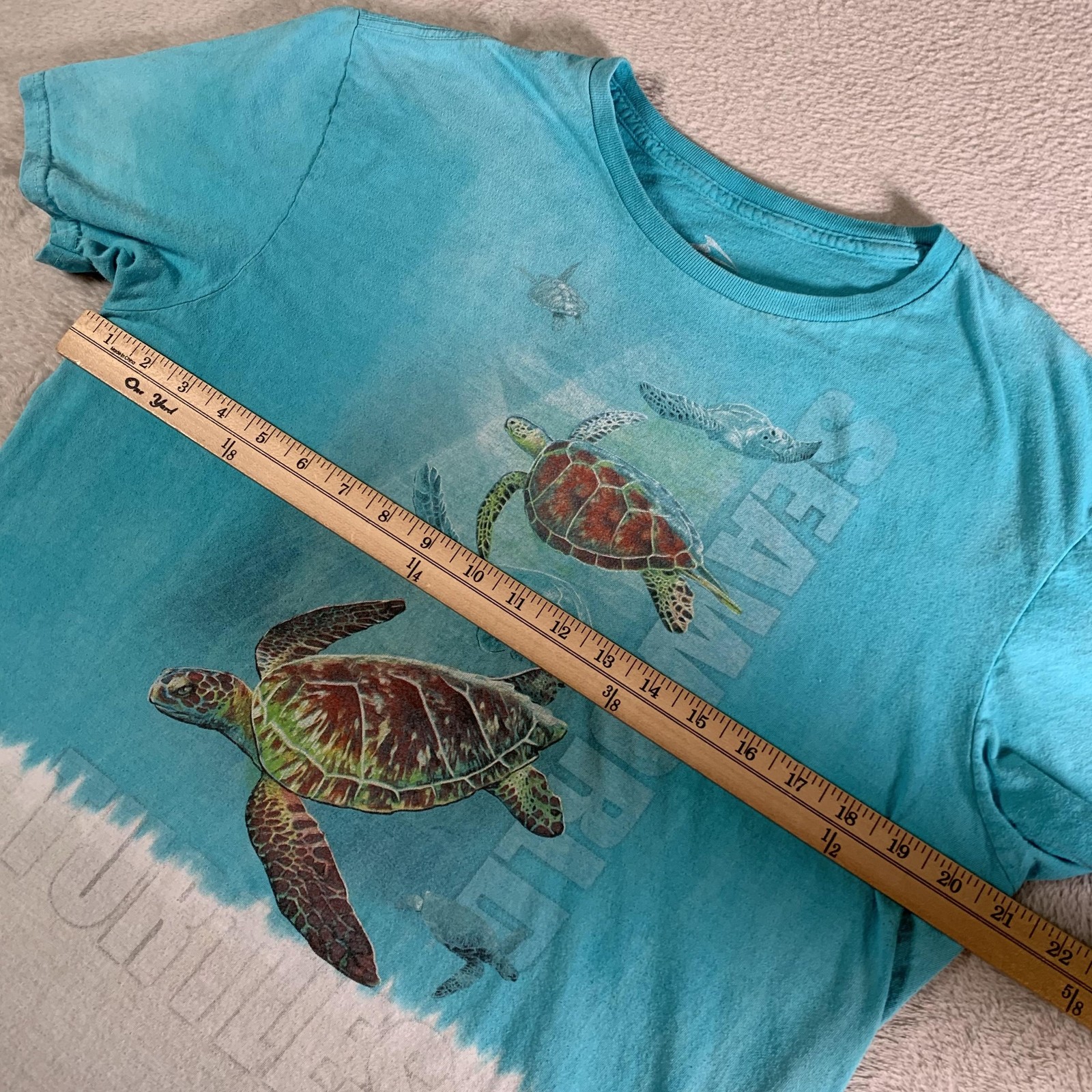 SeaWorld Sea Turtles Shirt Mens Large Blue Dip Dye Graphic Ocean Tee Sea Life gallery