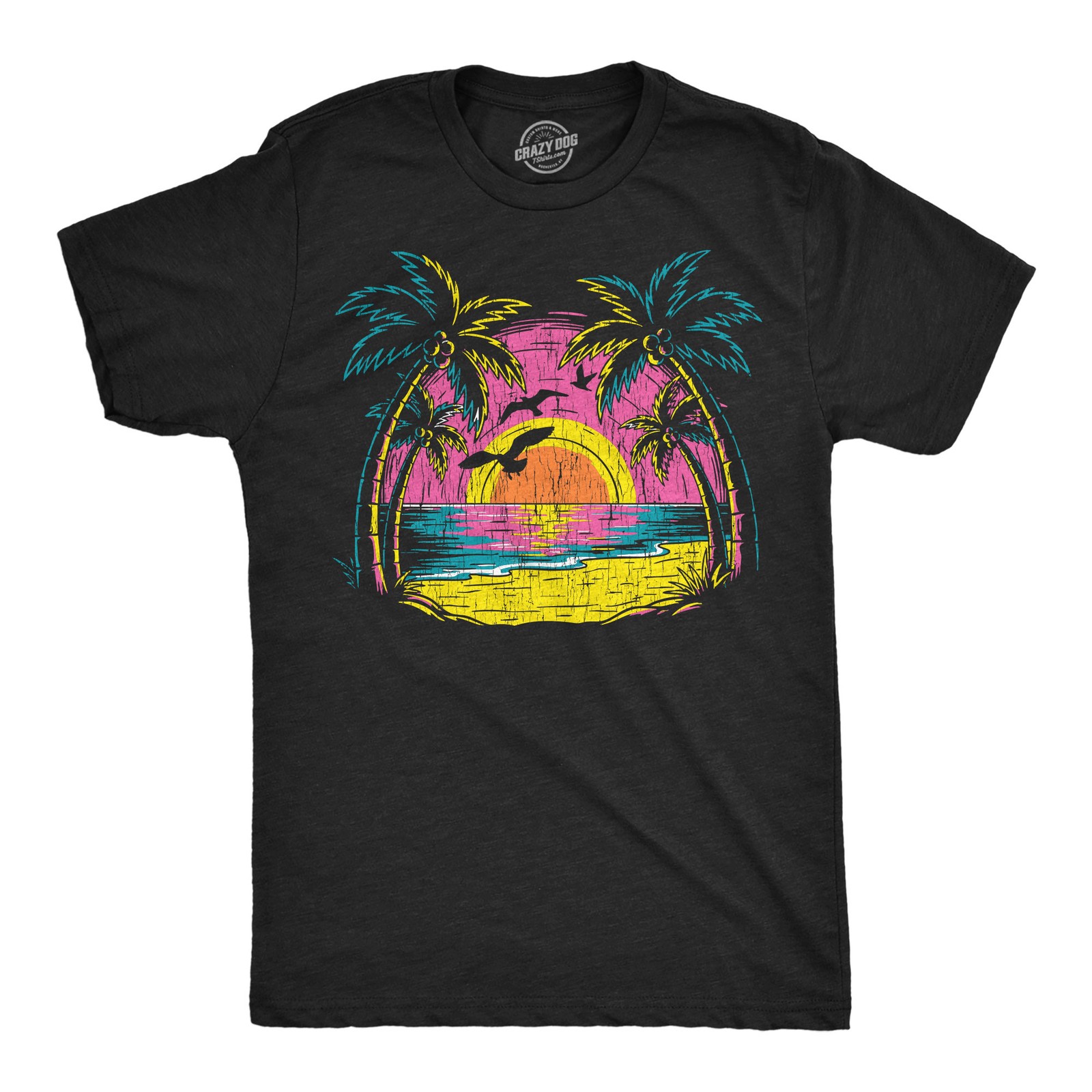 Mens Funny T Shirts Neon Shore Awesome Vacation Graphic Novelty Beach Tee For gallery