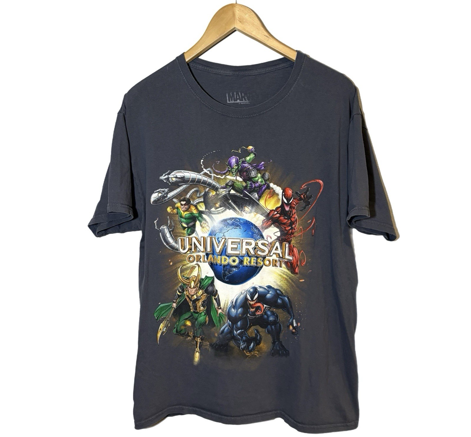 Marvel Villains Universal Venom Resort Graphic T-Shirt Gray Adult L Mad Engine gallery