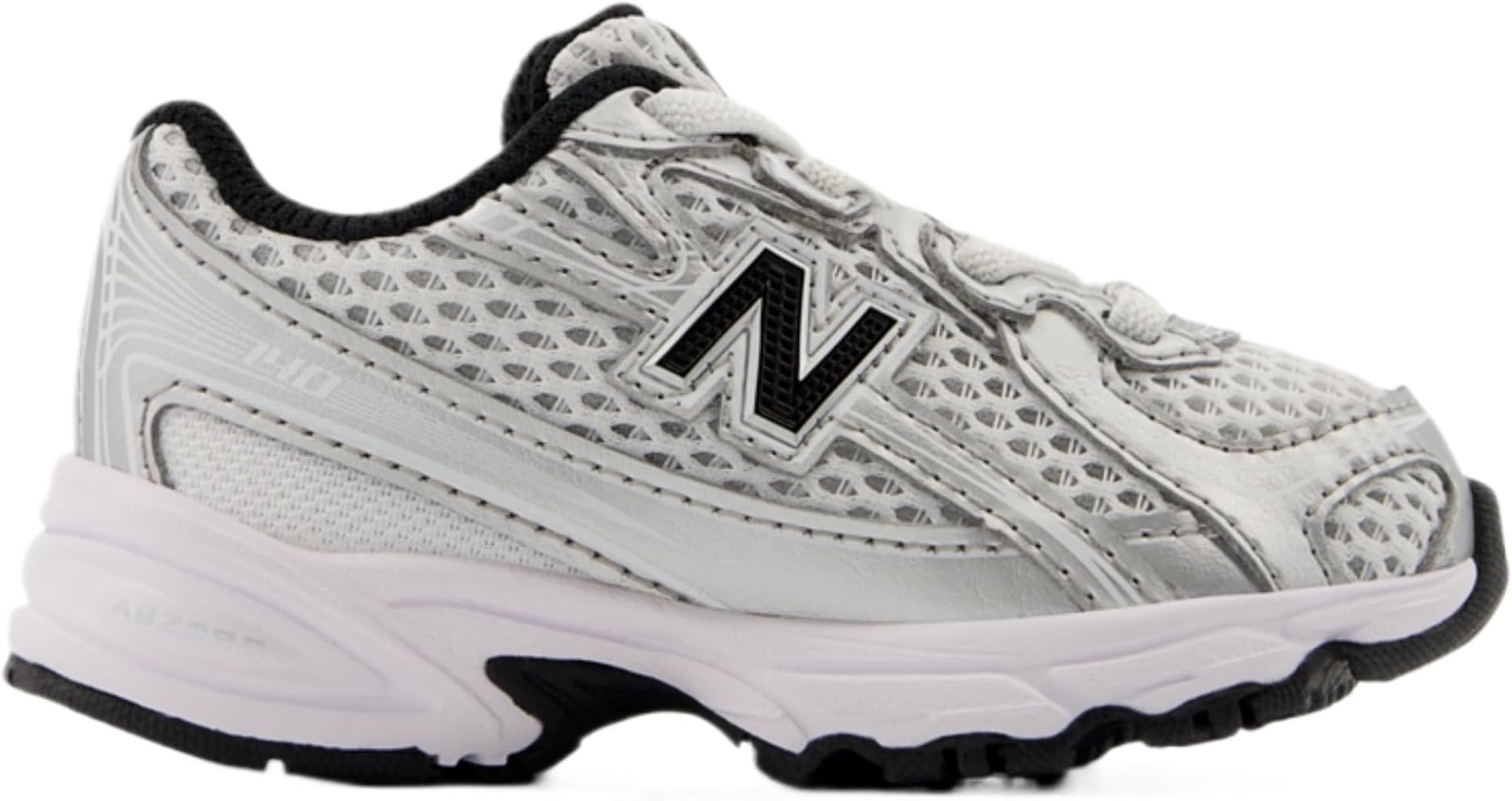 New Balance Unisex-Child 740 Bungee Lace (Infant/Toddler) – Silver Metallic – 5