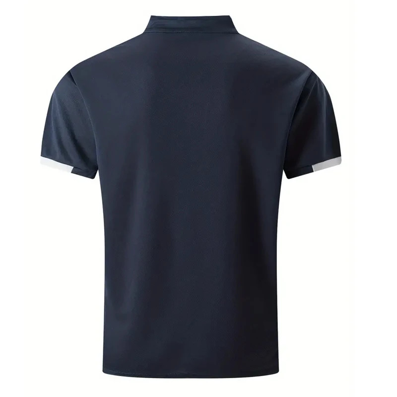 Spring Summer Men Casual Short Sleeve Stand Collar Polo T Shirt Men Sport Golf P gallery