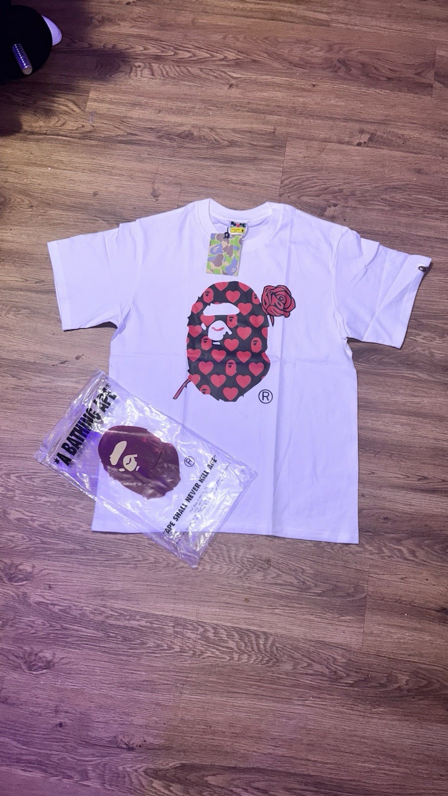 A Bathing Ape BAPE Multicolor Logo Graphic Crew Neck Short Sleeve Tee M gallery