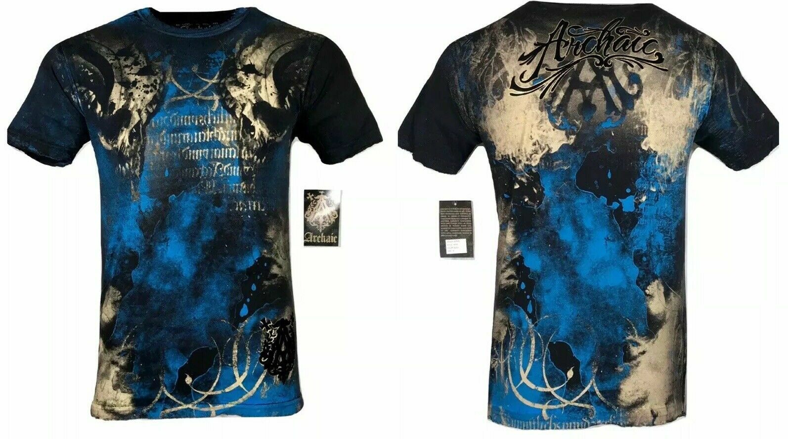 ARCHAIC by AFFLICTION Men's T-Shirt NEWMAN Black Biker MMA S-5XL gallery
