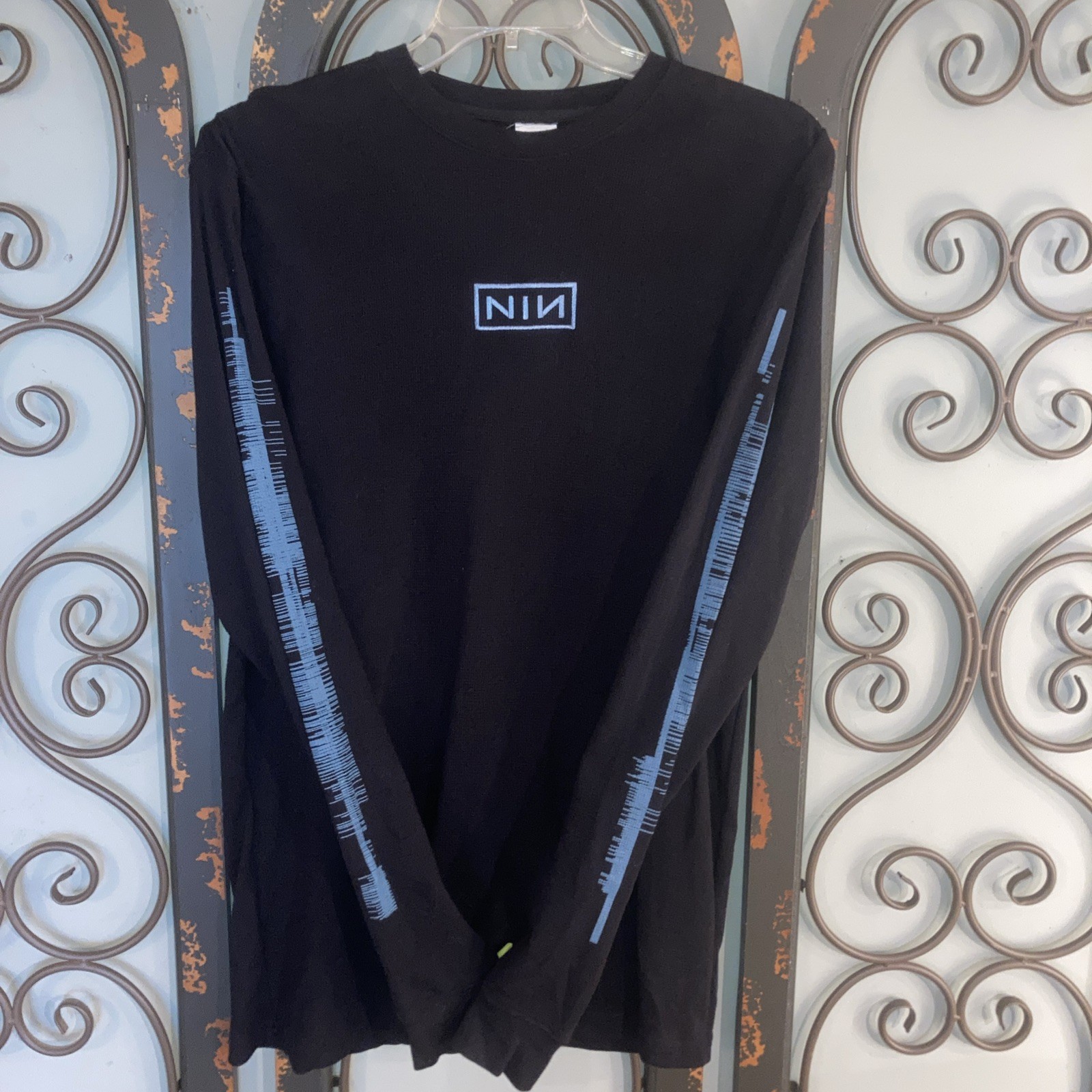 2005 NIN Nine Inch Nails With Teeth Embroidered Thermal Long Sleeve Shirt XL gallery