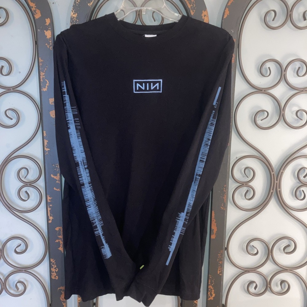 2005 NIN Nine Inch Nails With Teeth Embroidered Thermal Long Sleeve Shirt XL