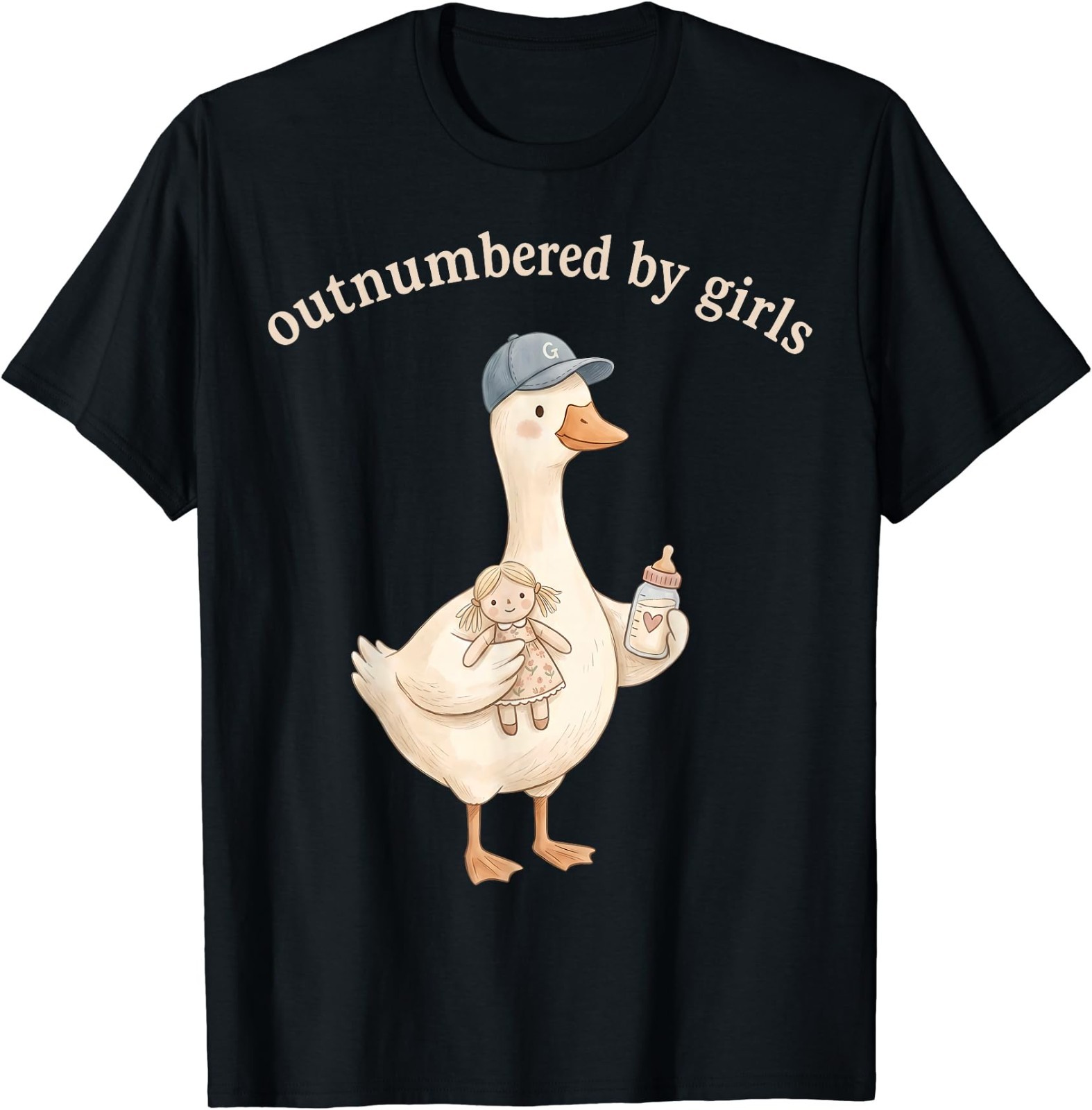 Outnumbered By Girls Funny Dad Goose Family Life T-Shirt gallery