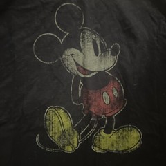 Disney Parks Authentic Original Mens Shirt Large Black Mickey Mouse Distressed