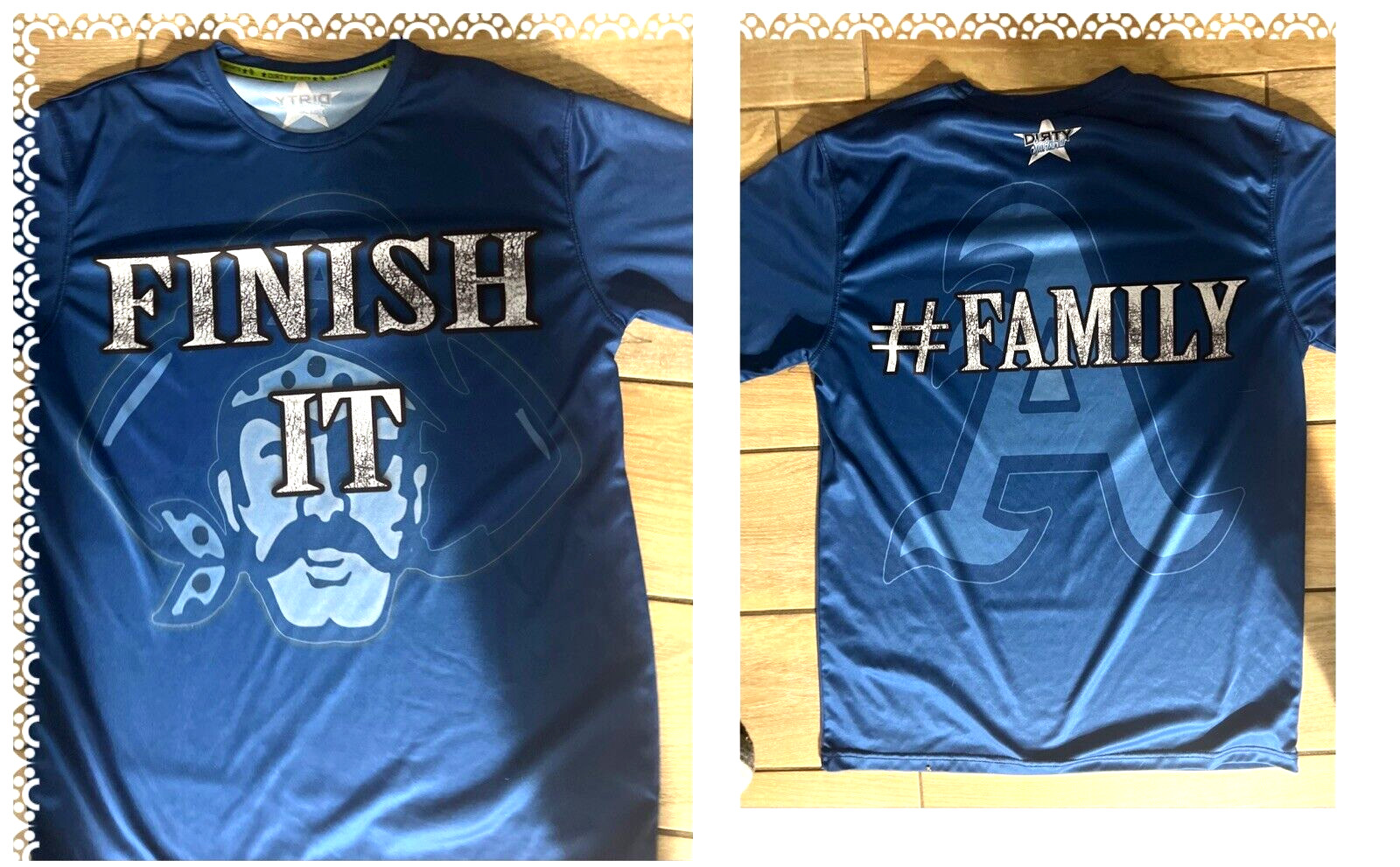 DIRTY SPORTS “FINISH IT ” BLUE T SHIRT #FAMILY Sz XL see Detail ccb