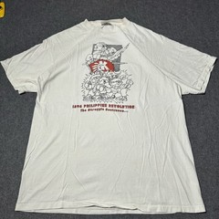VTG 90s RARE Philippine Revolution Double Sided Mens Tshirt Sz XL Single Stitch