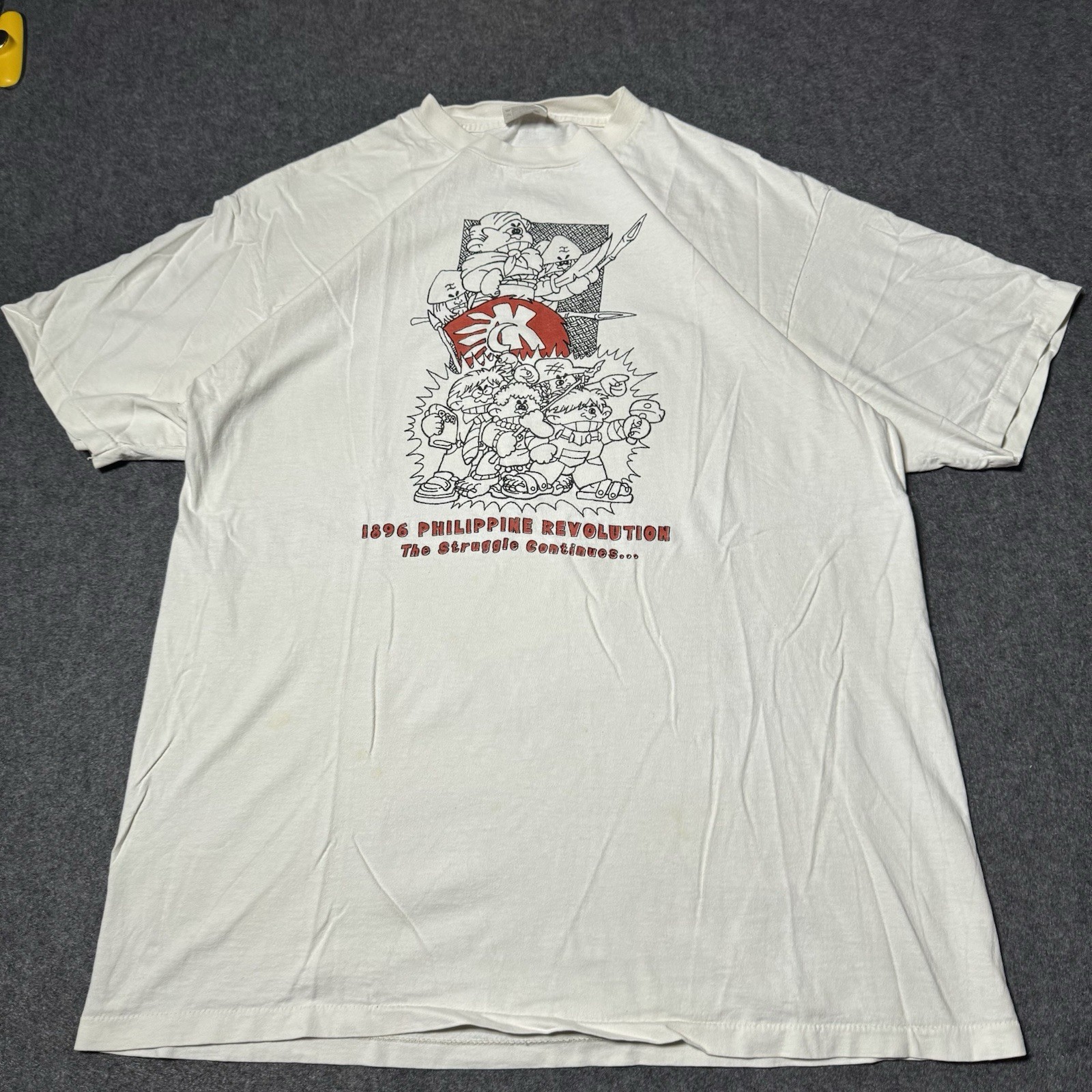 VTG 90s RARE Philippine Revolution Double Sided Mens Tshirt Sz XL Single Stitch gallery