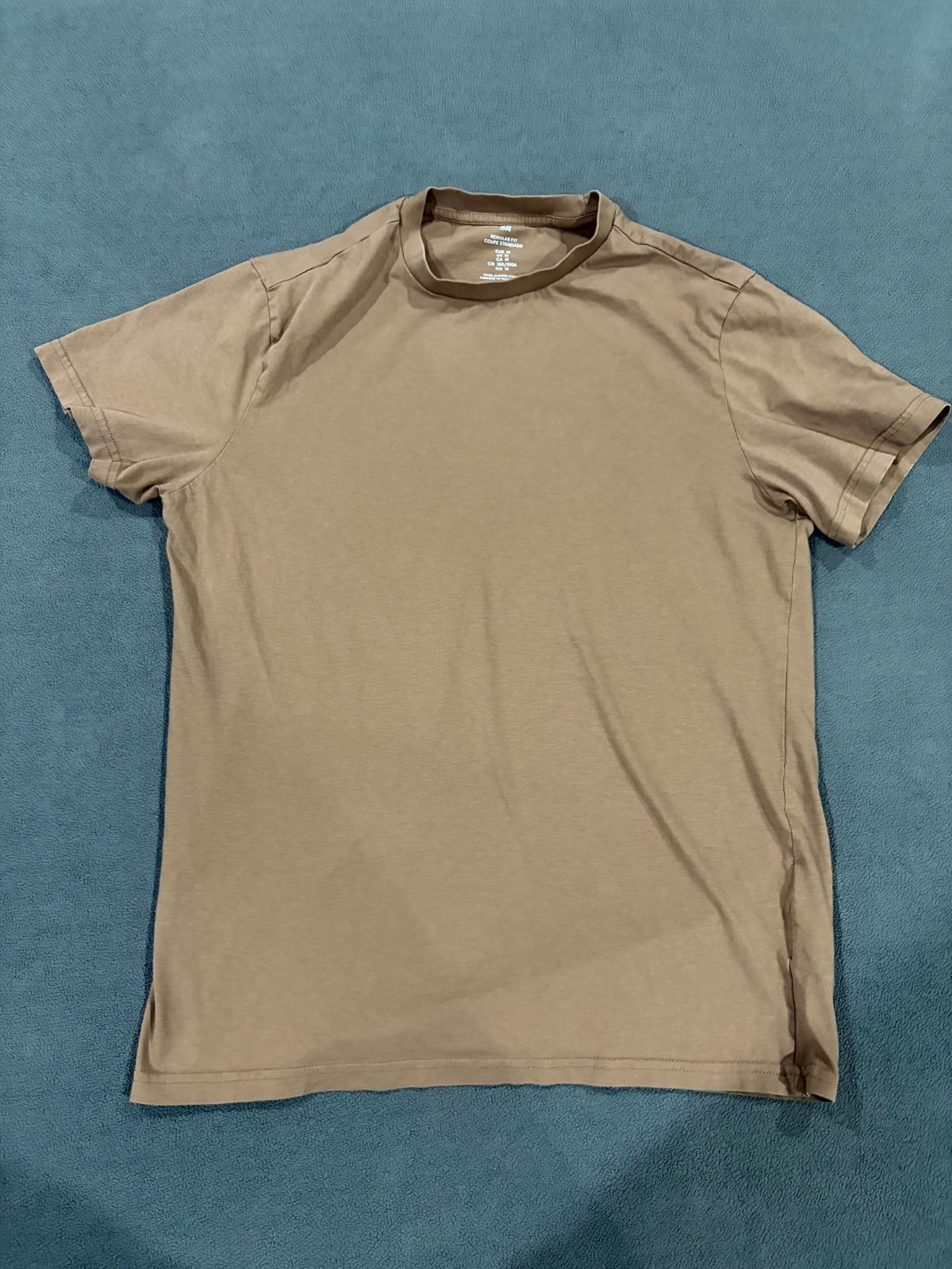 H&M T Shirt Mens Medium Brown Cotton Short Sleeve Regular Fit Crew Neck Casual gallery