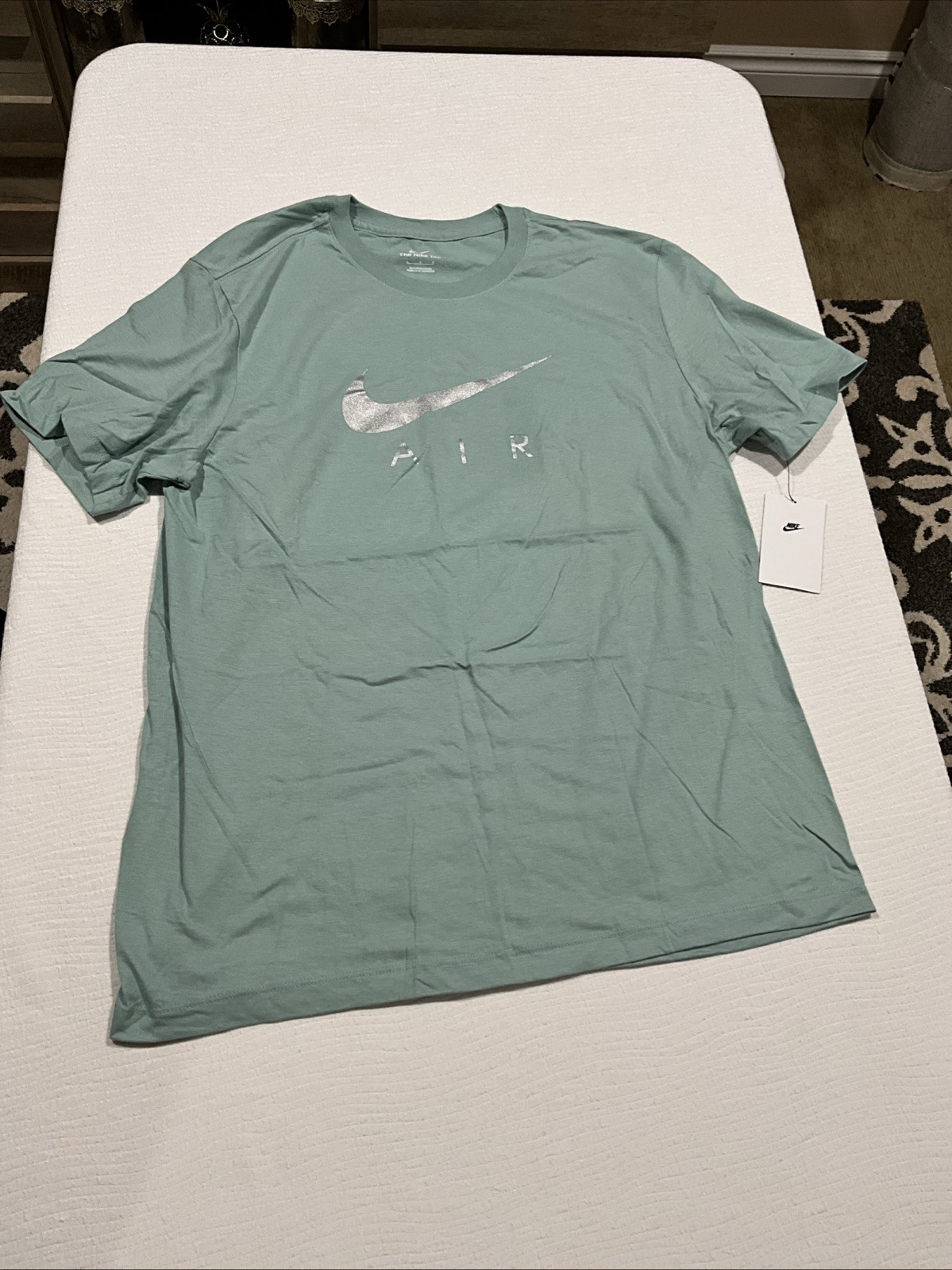 Nike Shirt Men's Large Light Green Short Sleeve Nike Air Adult Casual Sport New! gallery