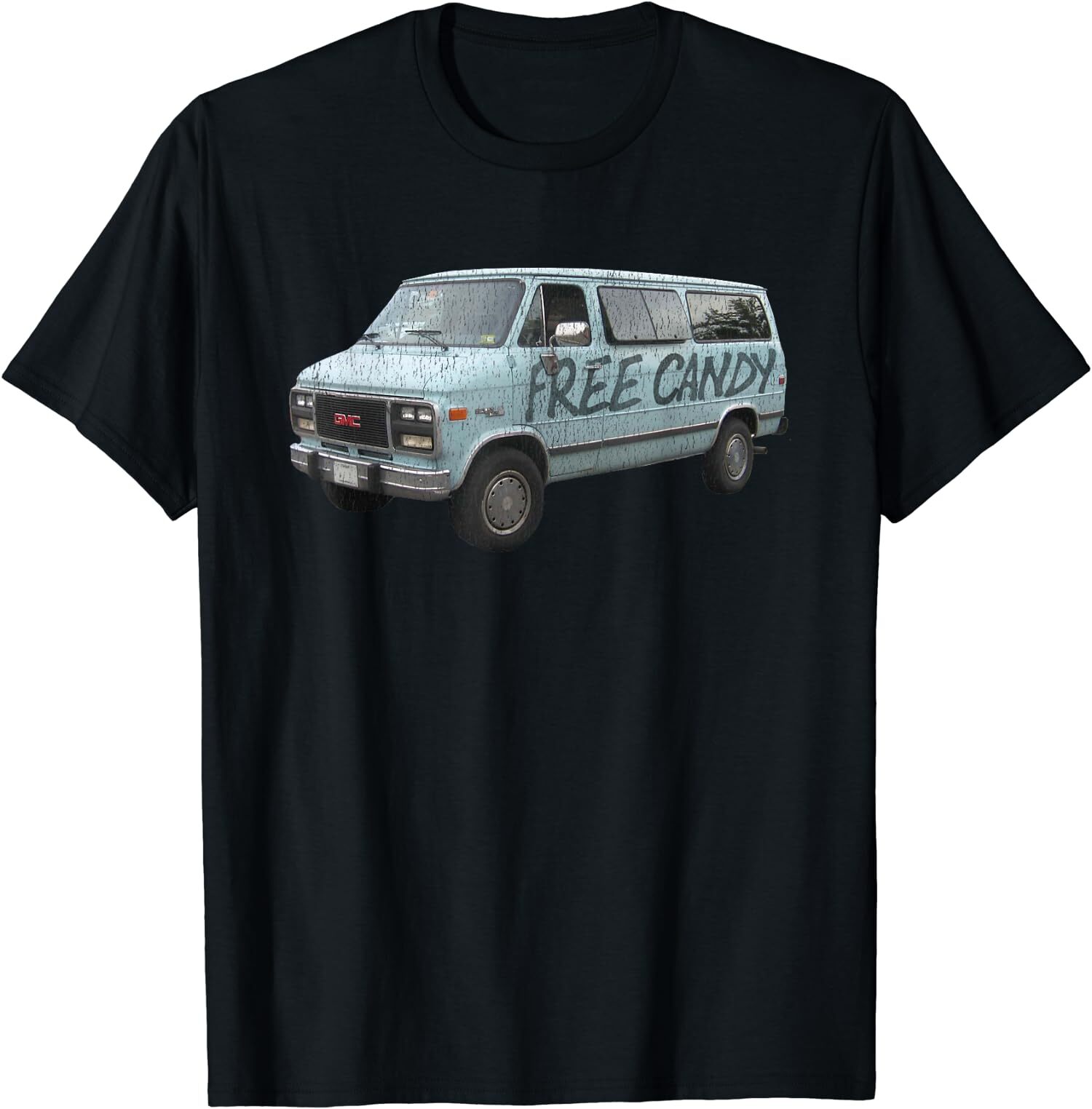 NEW LIMITED Free Candy On An Old Van Car Funny T-Shirt