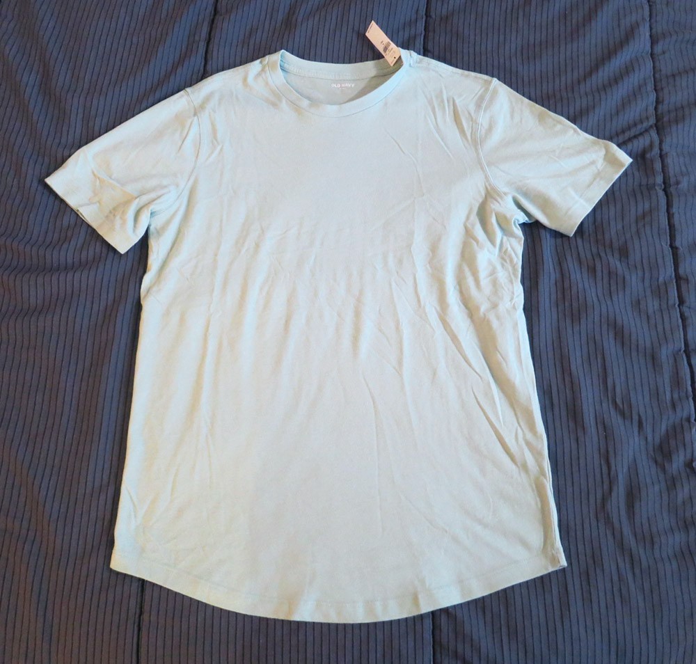 NWT Old Navy Soft-Washed Tee Curved Hem T-shirt MT Medium-Tall Pale Glass Green gallery