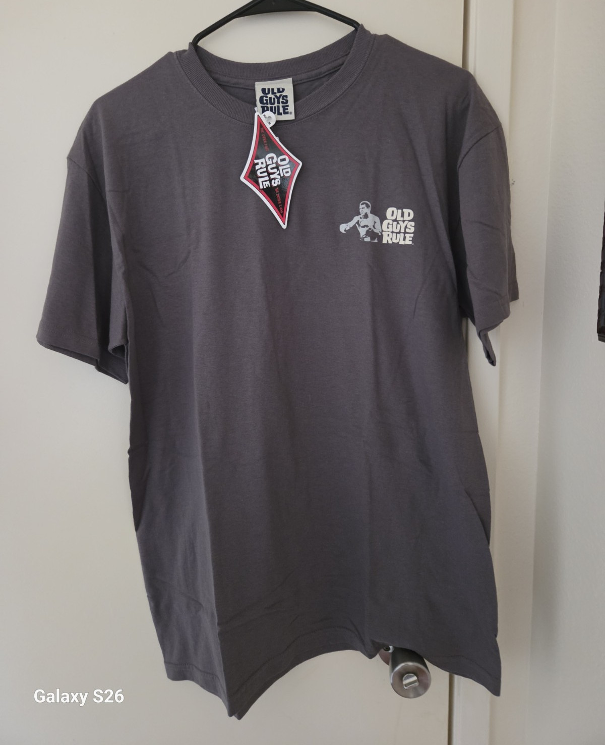 Old Guys Rule Men’s Gray Muhammad Ali Double-Sided Graphic Tee Cotton M