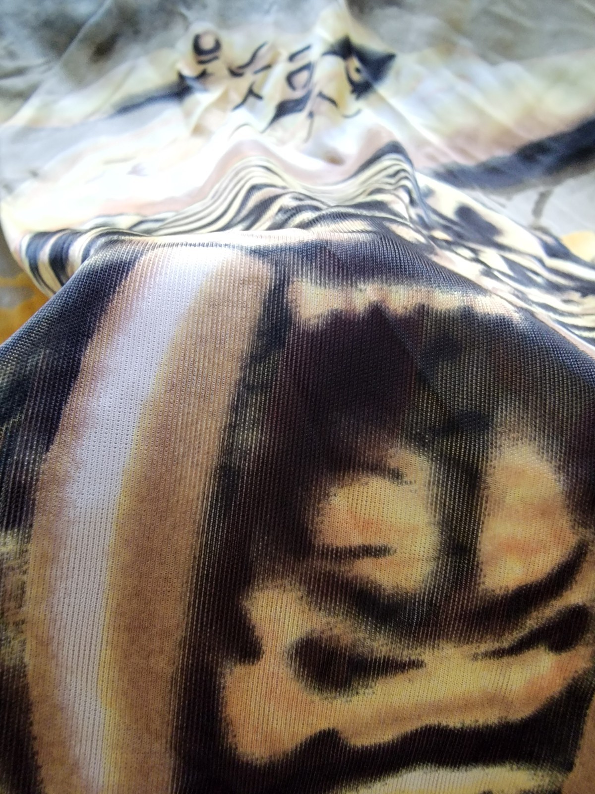 Y2K Tiger Shirt Mens MED *Fits Like XL BIGND Baggy Semi Sheer Hip Hop Oversized gallery