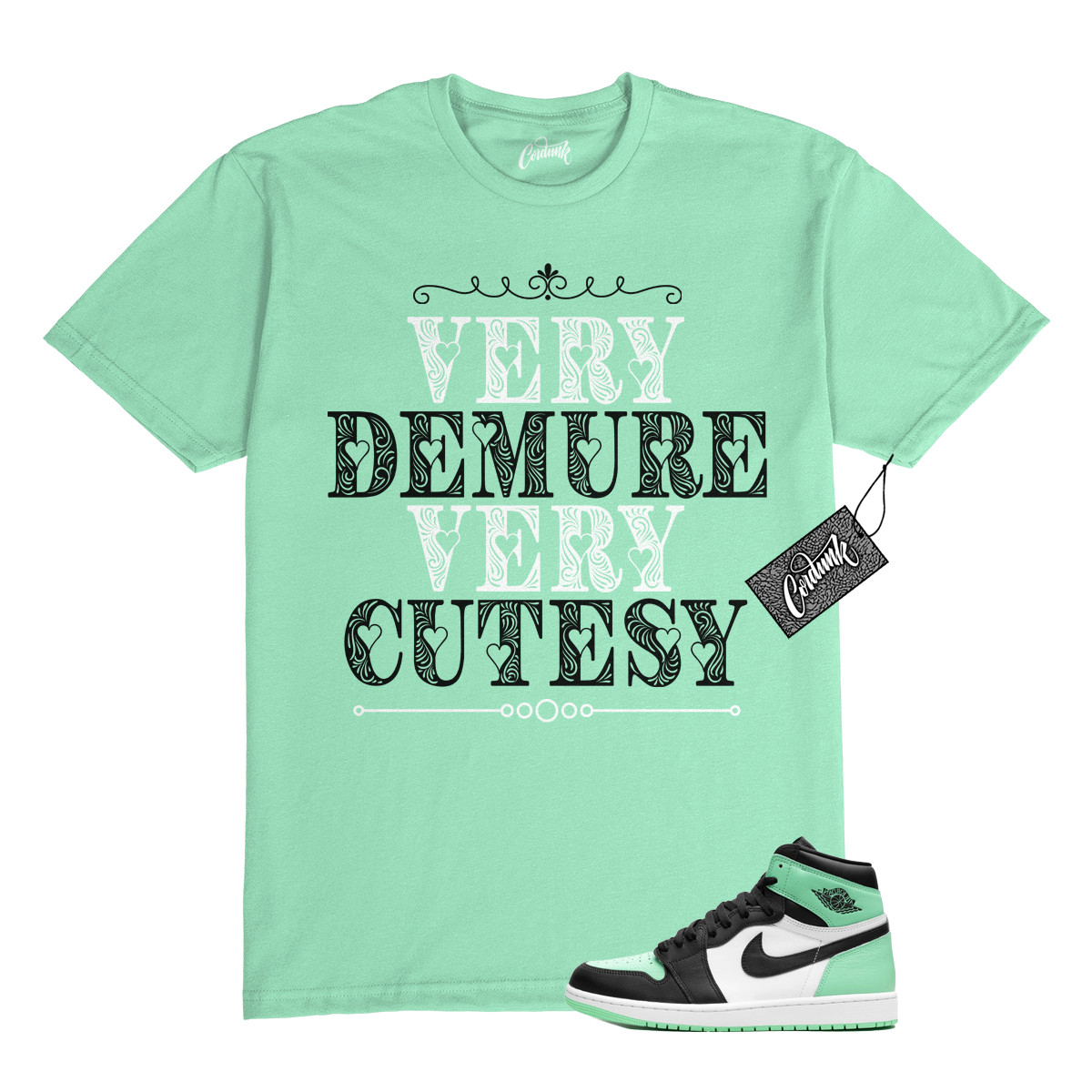 1 Green Glow Mint White Black High T Shirt Match DEM gallery