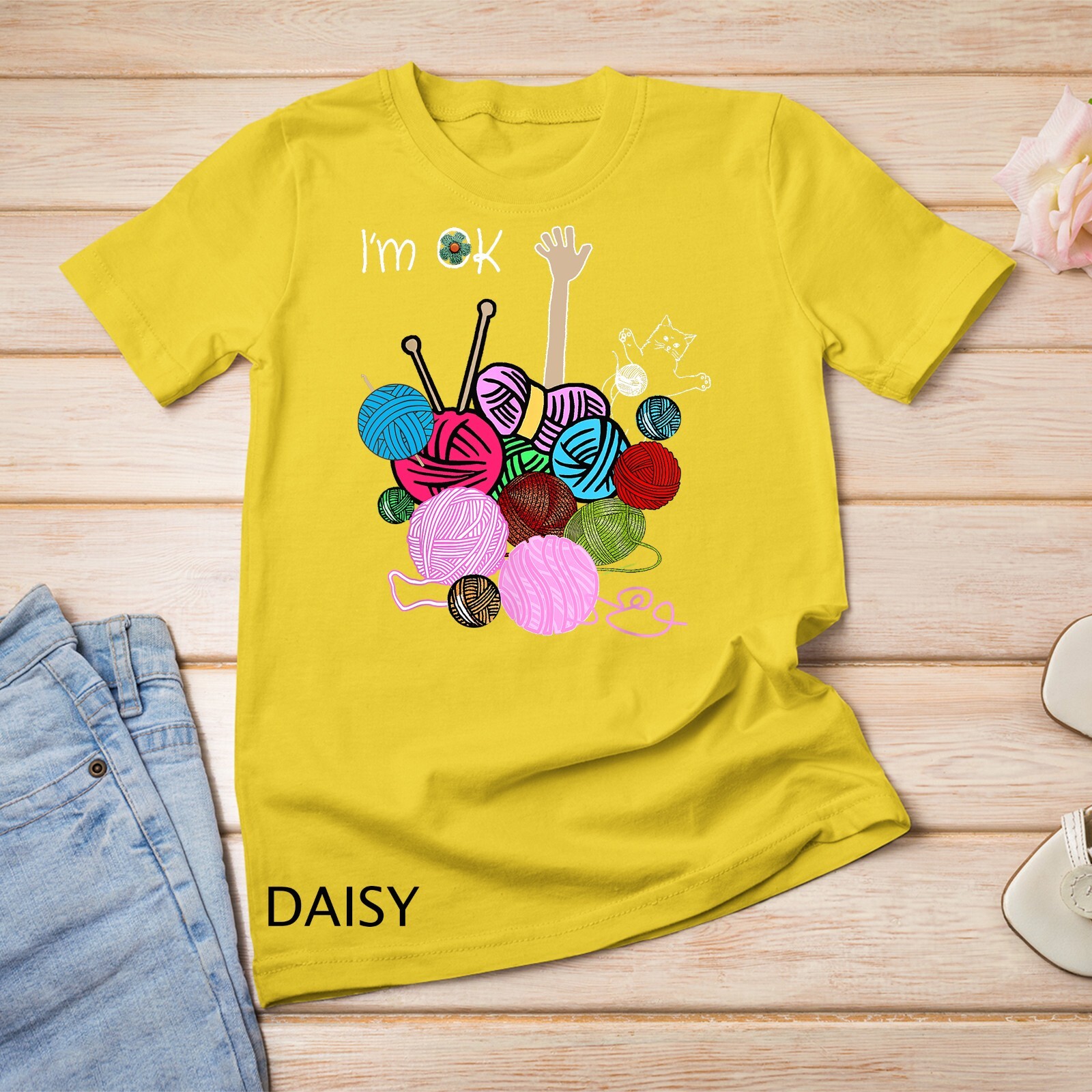 I'm Ok Crochet And Knitting Funny Crocheting T-Shirt Unisex T-shirt gallery