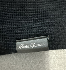 Eddie Bauer pullover crew neck waffle texture ribbed neck cuffs black mens Large