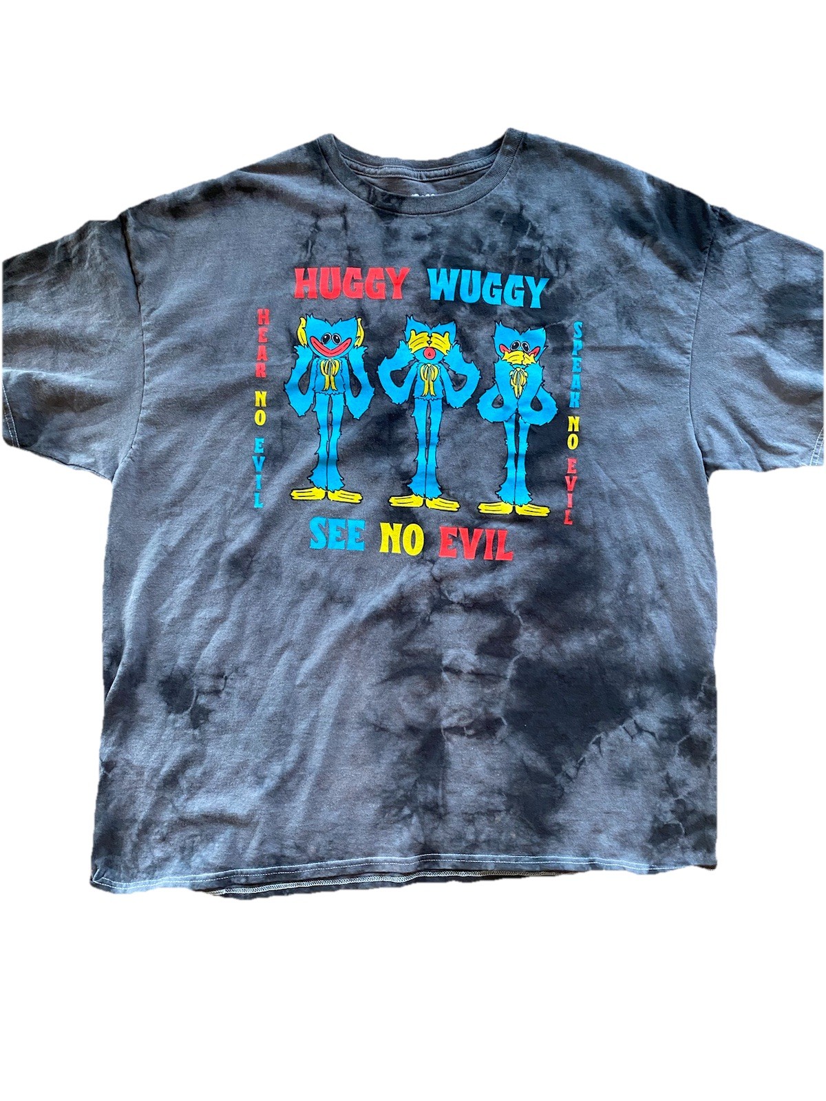 Poppy Playtime Horror Tie Dye Tshirt size XL Video Game Survival Horror Mascot
