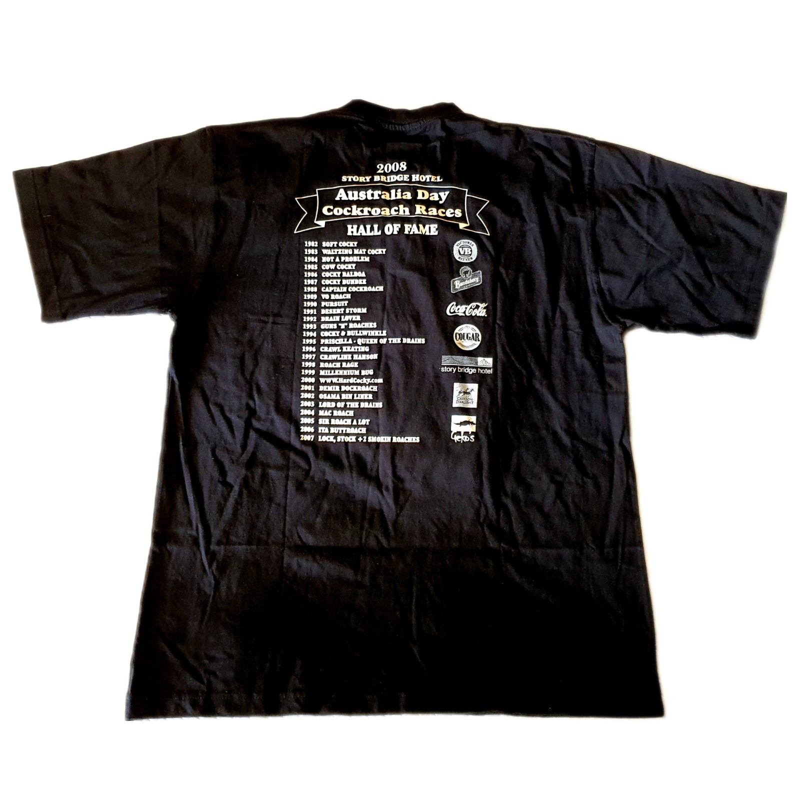 Story Bridge Hotel 27th Annual Cockroach Races Men's L Tshirt Aus Day 2008 Gift gallery