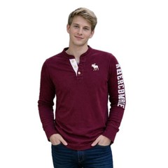 Vintage Abercrombie Y2K Muscle shirt mens XXL (Fits SMALLER) M/L maroon Henley