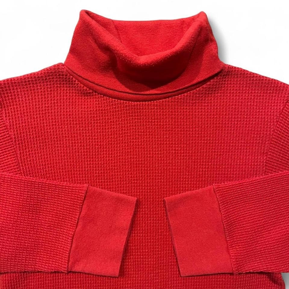VTG Snowdrift Thermal Men's M Red Polycotton Turtleneck Waffle-Knit Long-Sleeve gallery