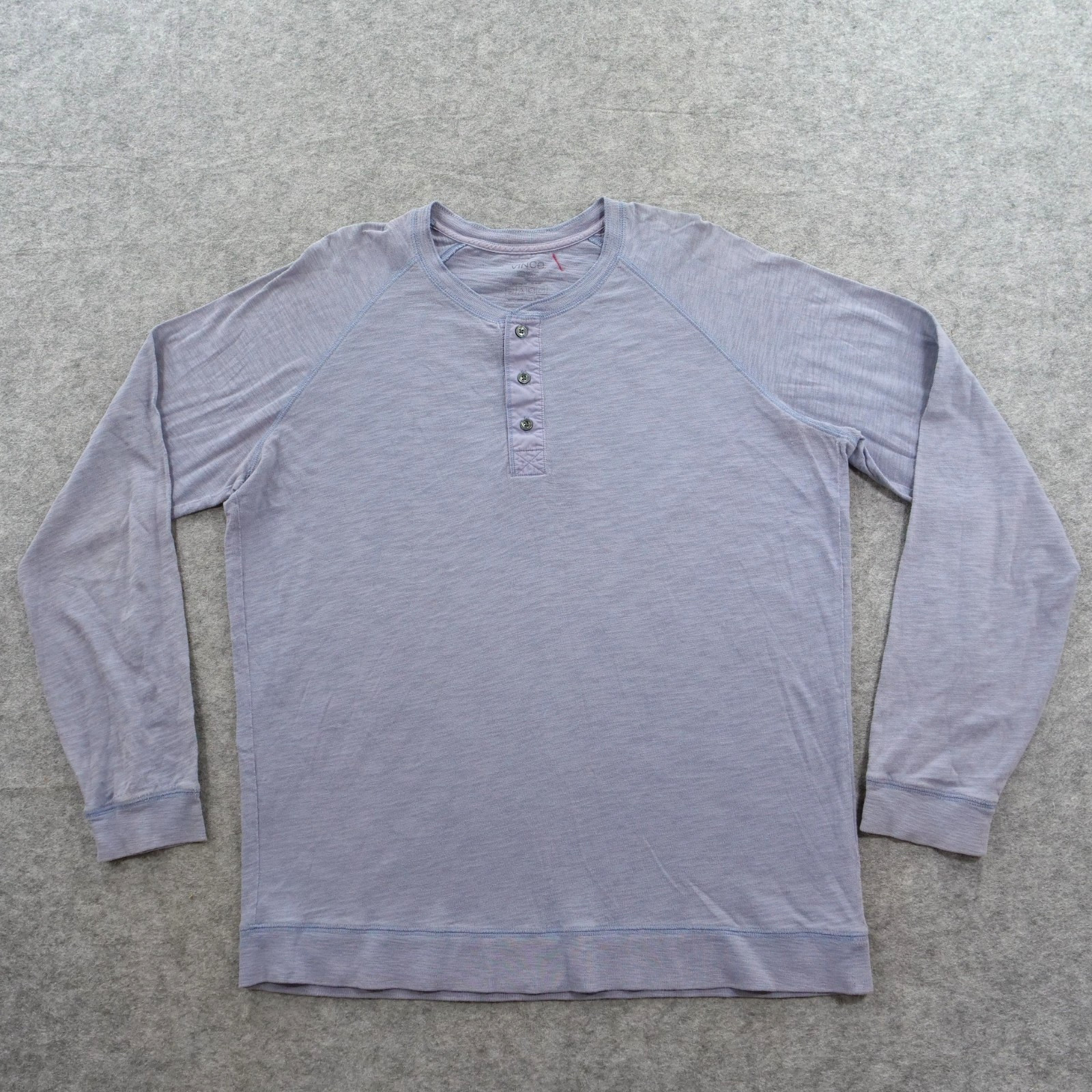 Vince Shirt Mens Extra Large Blue Henley Long Sleeve Lightweight Button gallery