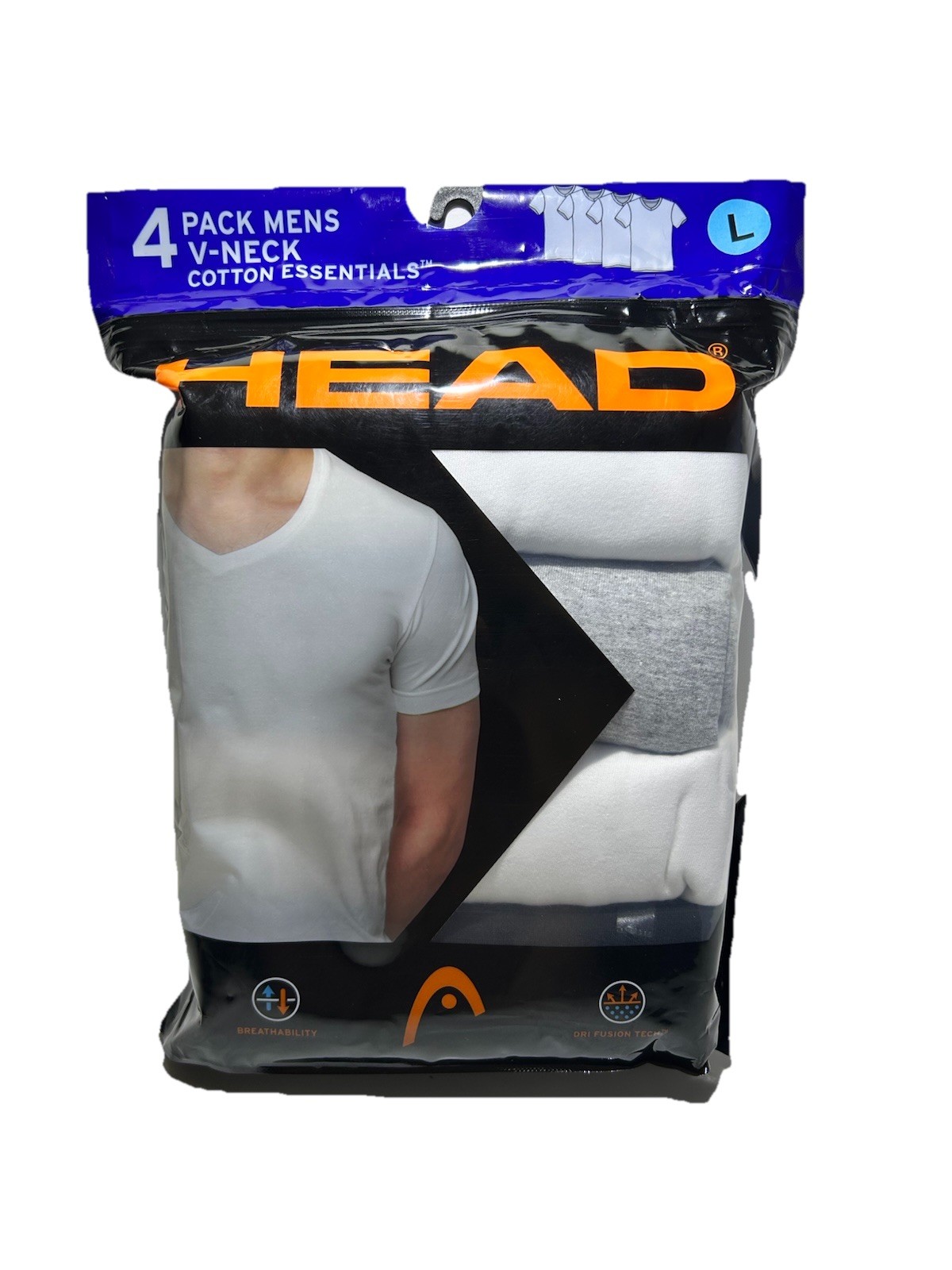 New Head Men’s 4 Pack V-Neck Cotton Essential Soft Cotton T-Shirts Size S and L gallery