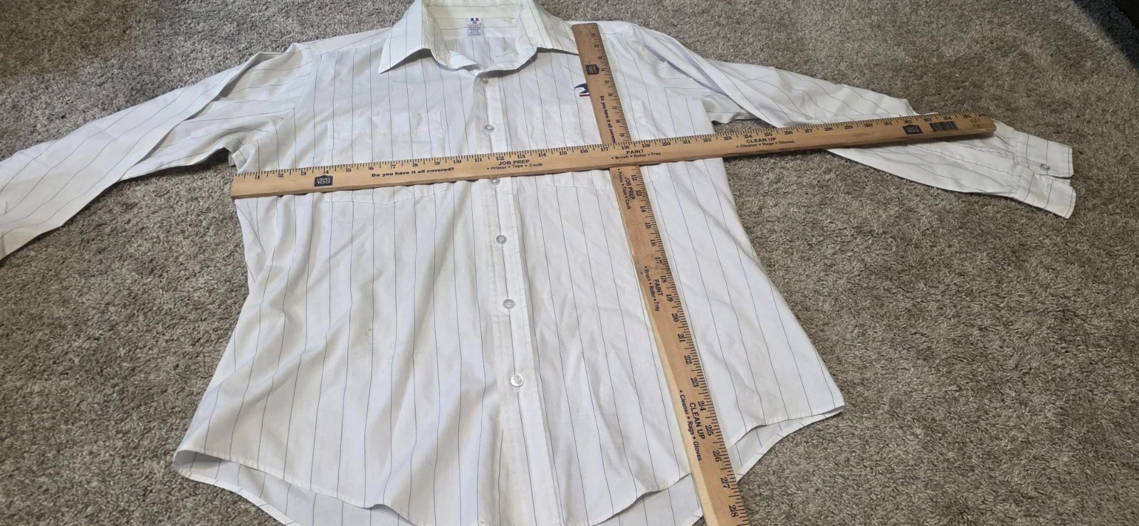Vtg USPS Postal Service Striped Button Up Long Sleeve Flying Cross Union Made #1 gallery