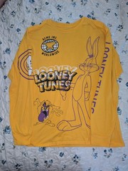Rare LOONEY TUNES YELLOW TWEETY BUGS ACME WORLWIDE LS SHIRT MEN’S SZ Large
