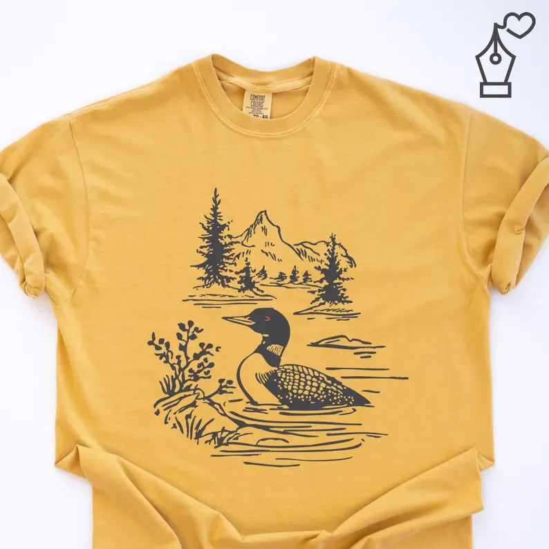 Loon Bird Watching Nature Wildlife Outdoors Lake Animal Comfort Tee