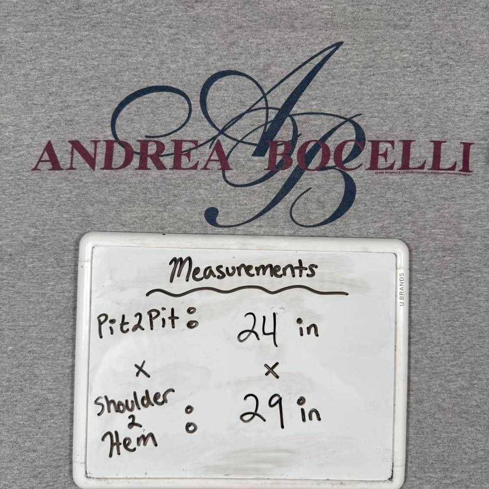 Vintage 1998 Andrea Bocelli Opera Tour of the Americas T-Shirt Gray XL gallery