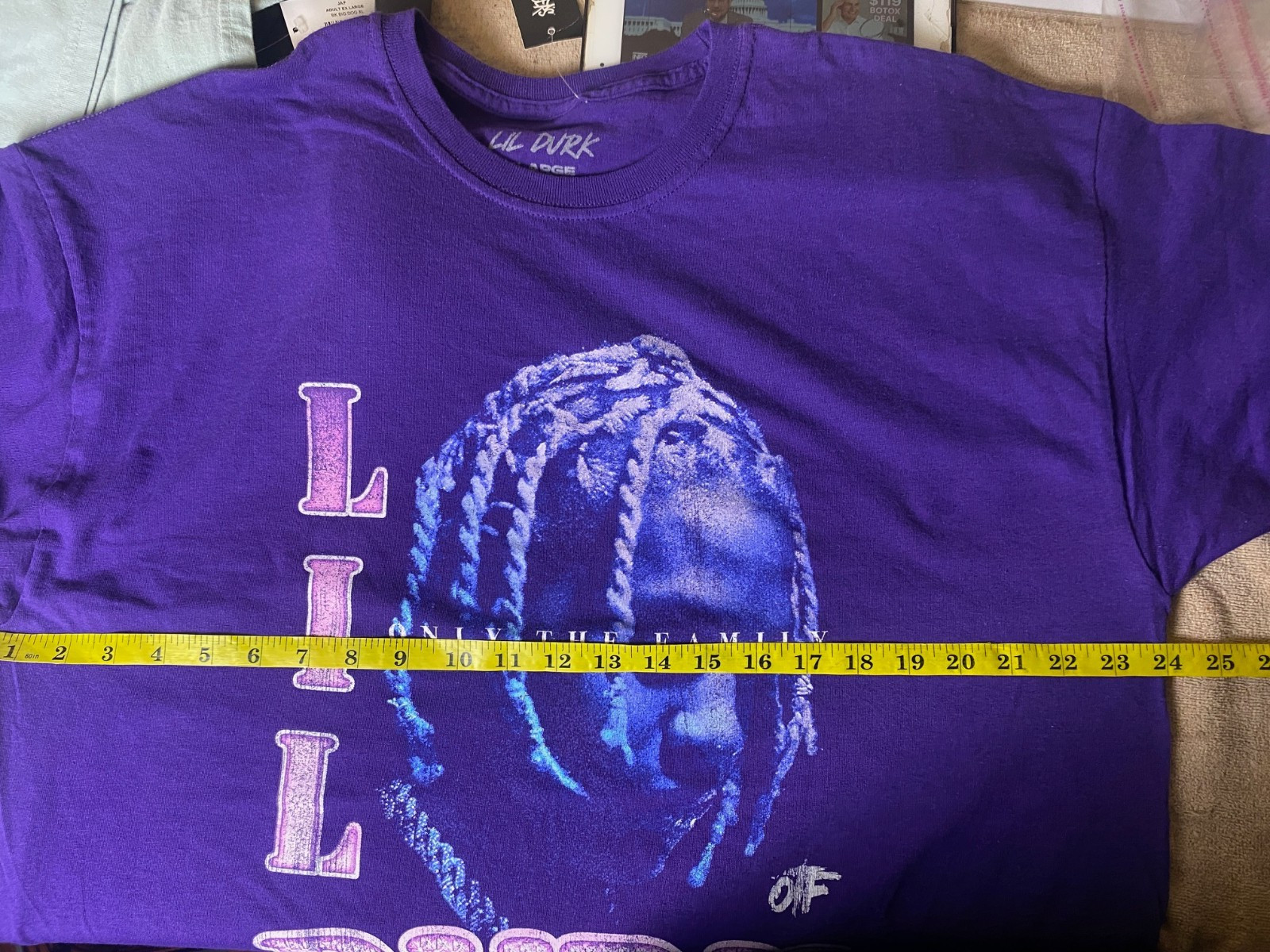 Lil DURK "Only The Family" OTF Purple Graphic Rap Tee Street wear SZ XL-NWT gallery