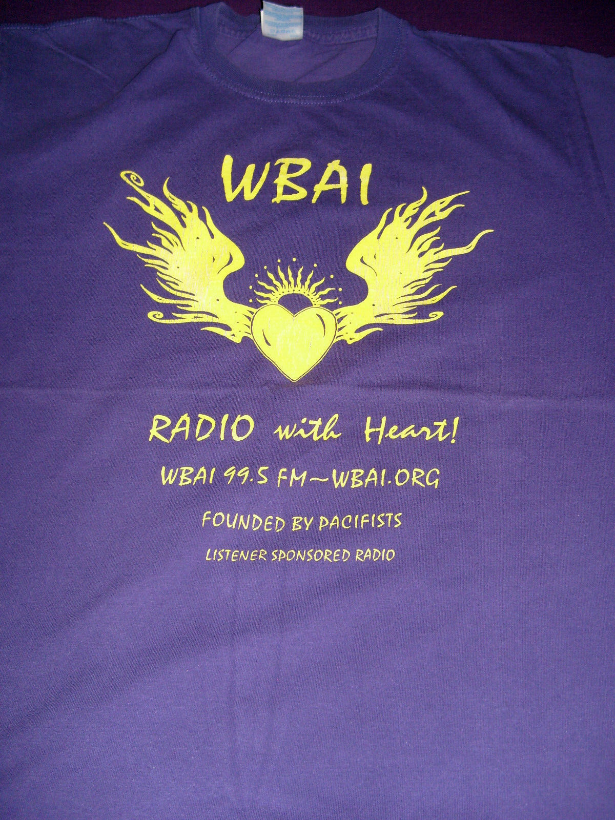 WBAI Radio With Heart Silk-screened T-Shirt, Adult Size Medium, Sidney Smith NYC gallery