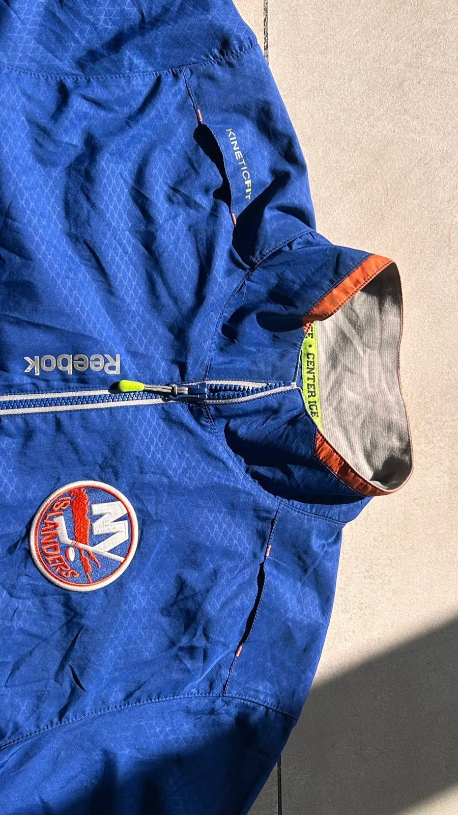 Reebok NY Islanders NHL Jacket Mens (M) Center Ice Kinetic Fit 1/4 Zip Vintage gallery
