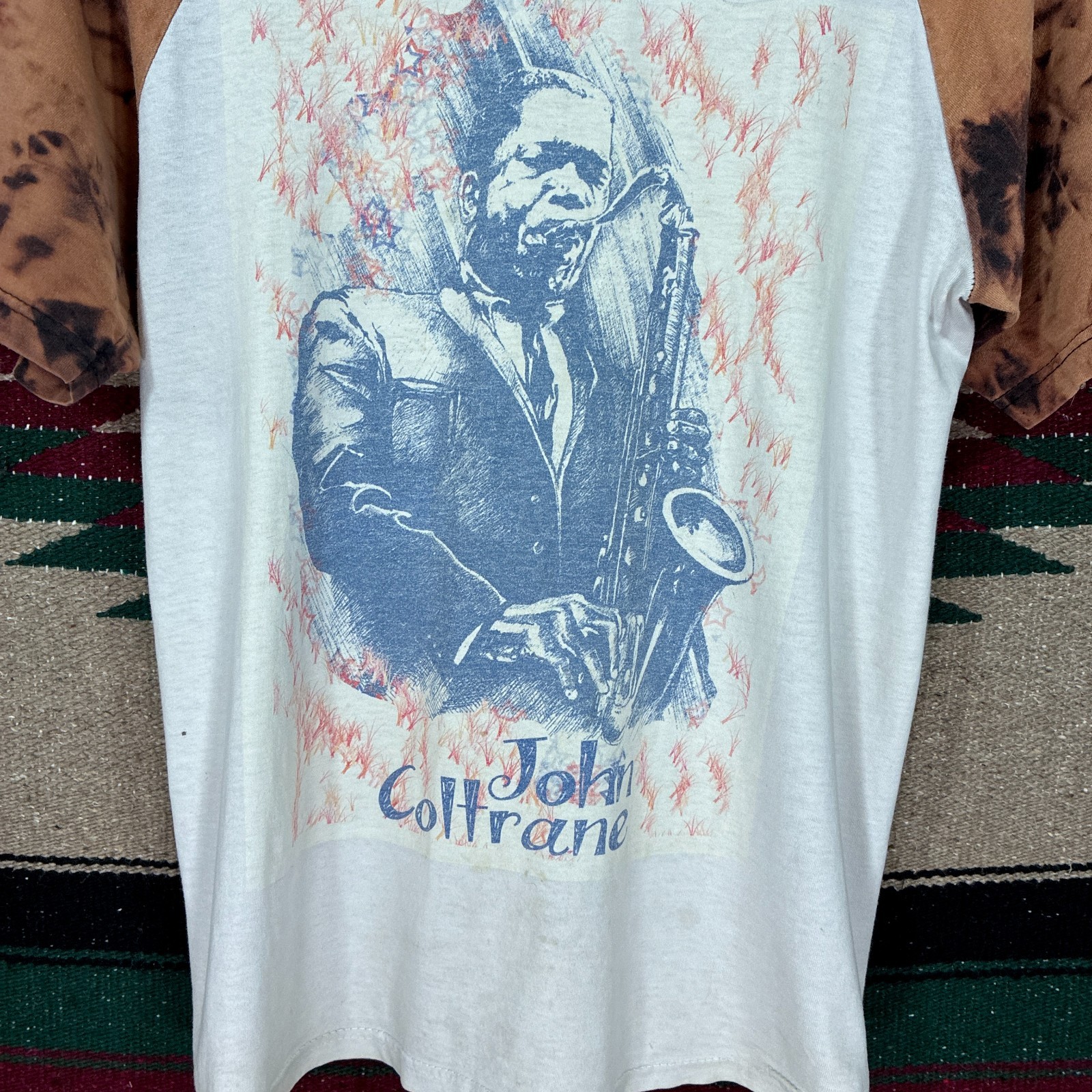 Vintage John Coltrane Tie Dye Graphic T-Shirt - Men's Medium - Ringer Tee gallery