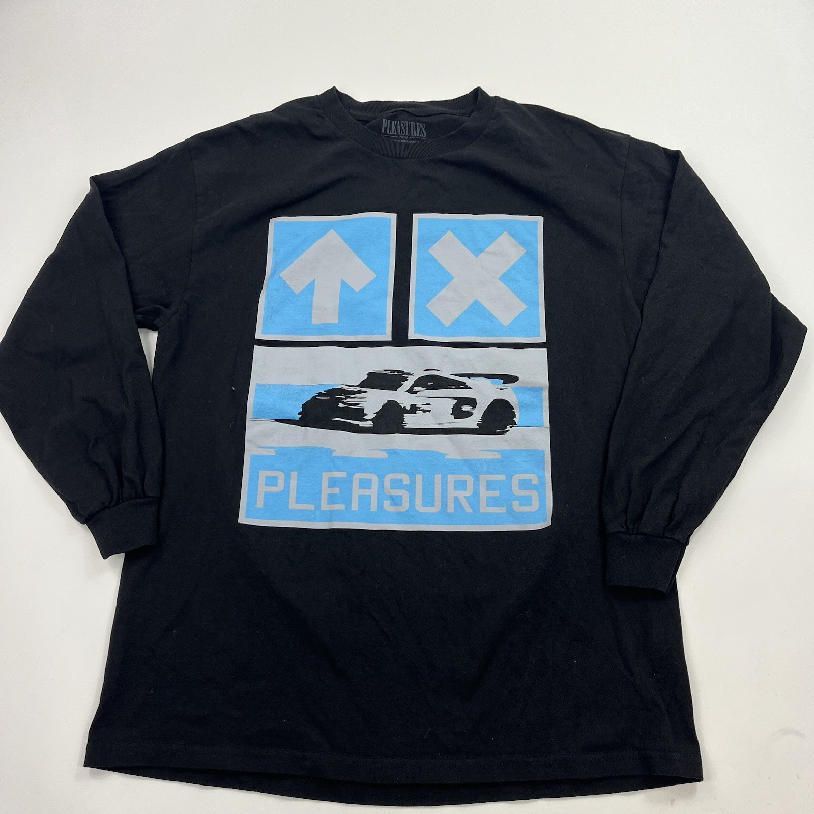 Pleasures Now Drive Black Long Sleeve T Shirt Size Lace Streetwear Race Car