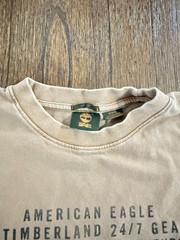 American Eagle x Timberland Beige Graphic Print Box Fit Crew Neck T-Shirt M