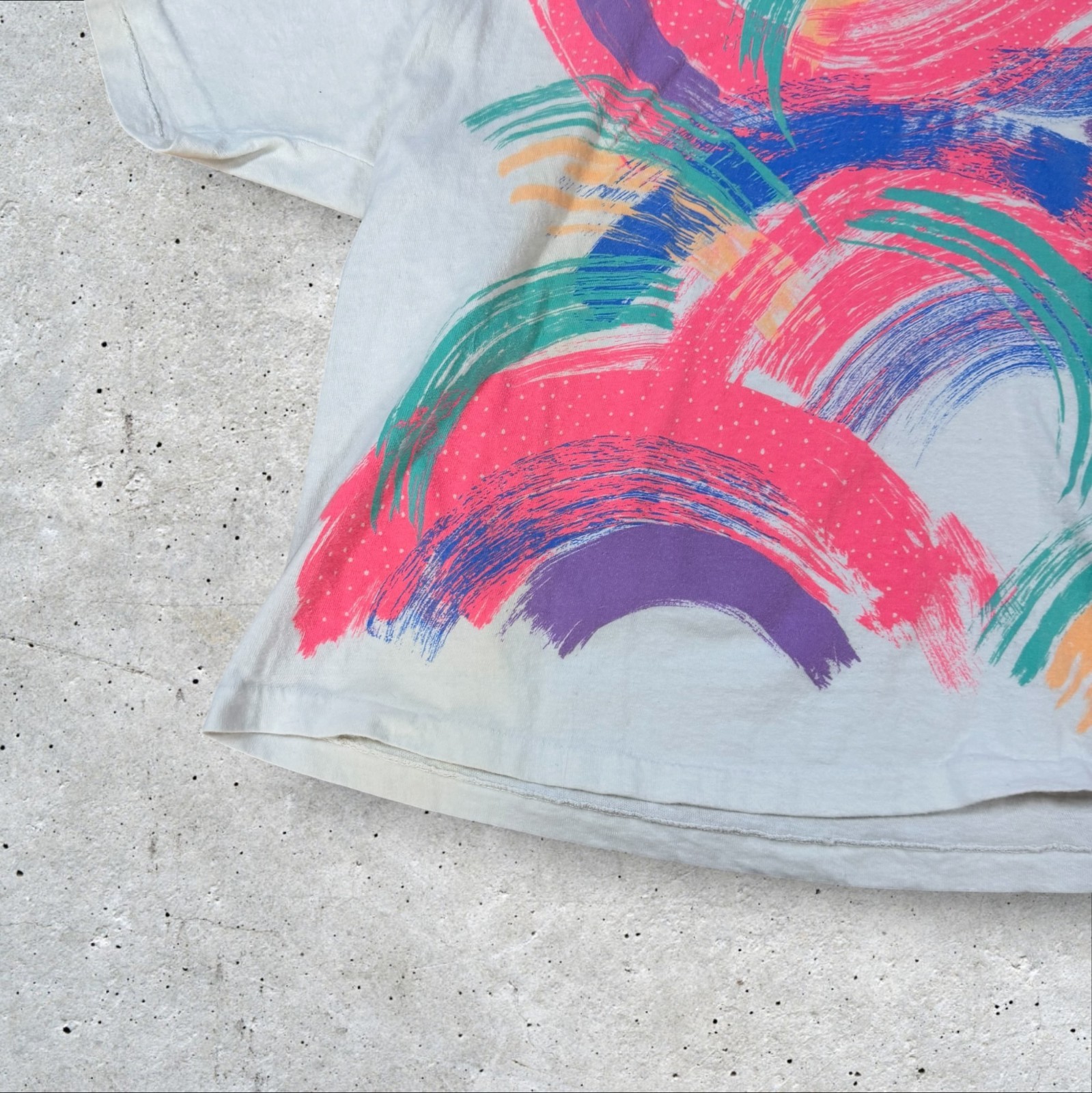 VTG 1993 Gilda Marx Abstract Brushstroke T Shirt Unisex OSFA Neon Art 90s USA gallery