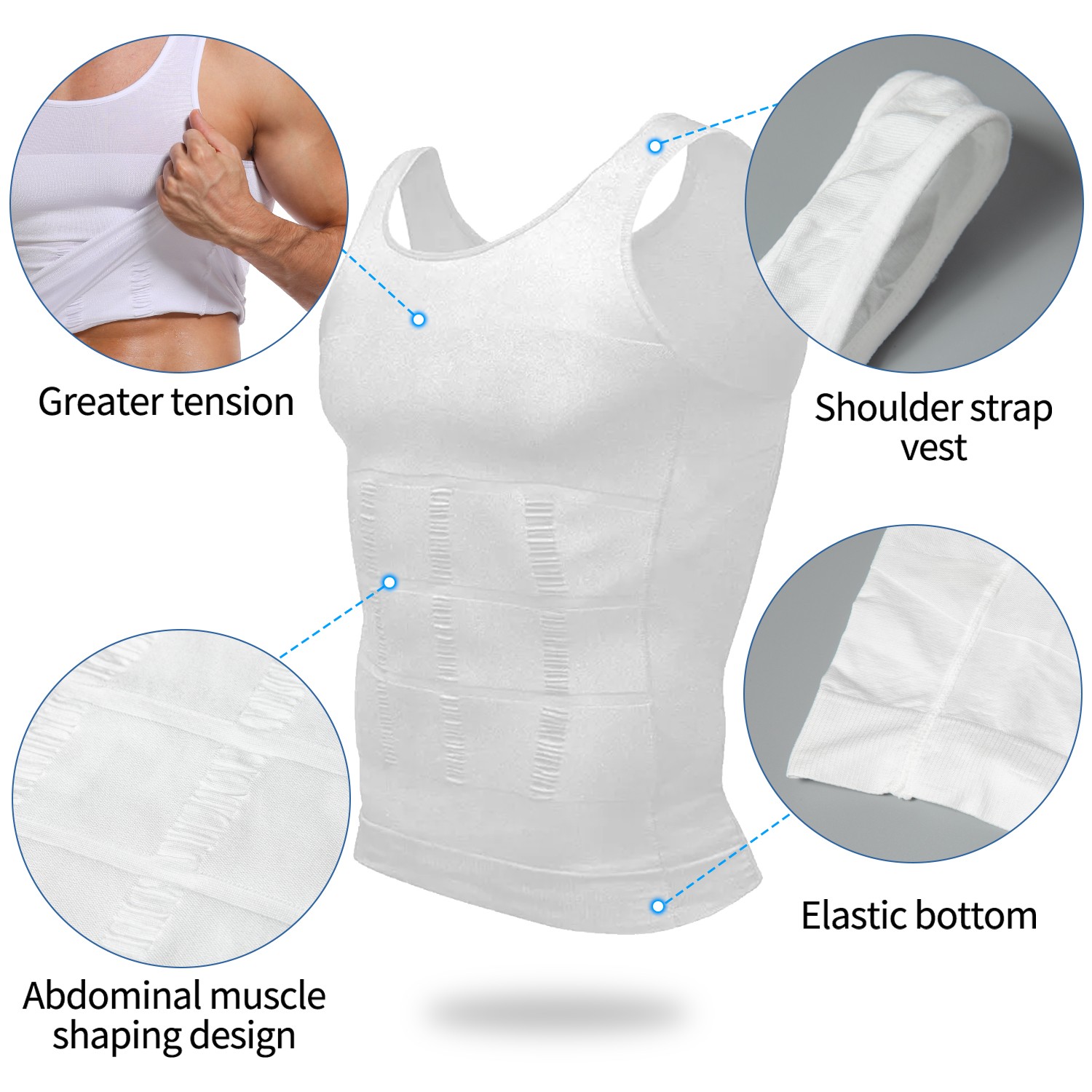 Gynecomastia Moobs Compression Vest Shirts Men Tank Top Slimming Body Shaper US gallery