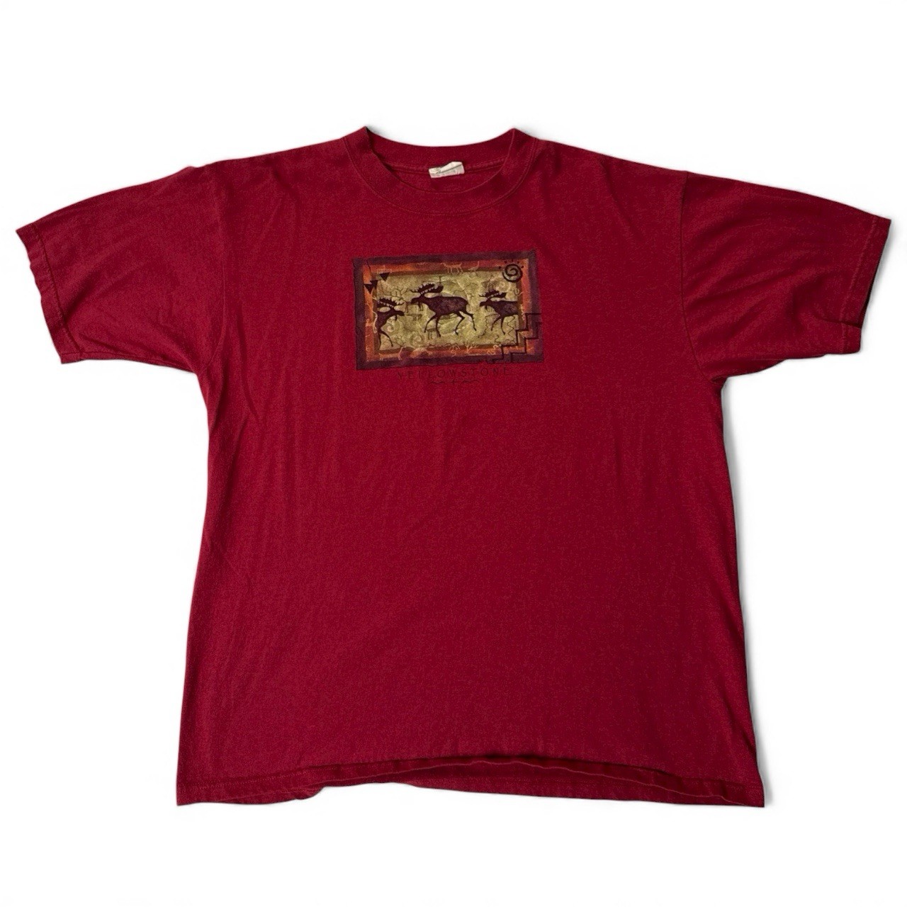 Yellowstone Moose Graphic Eco Mountain T Shirt Red XL gallery